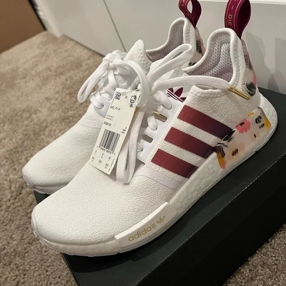 Adidas NMD R1 Her Studio White Floral Sneakers FX8110, Women's Size 9.5 - Picture 5 of 5